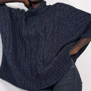 CLEARANCE -Fat Face (Super Warm) Navy Knit Poncho (Size: Medium)